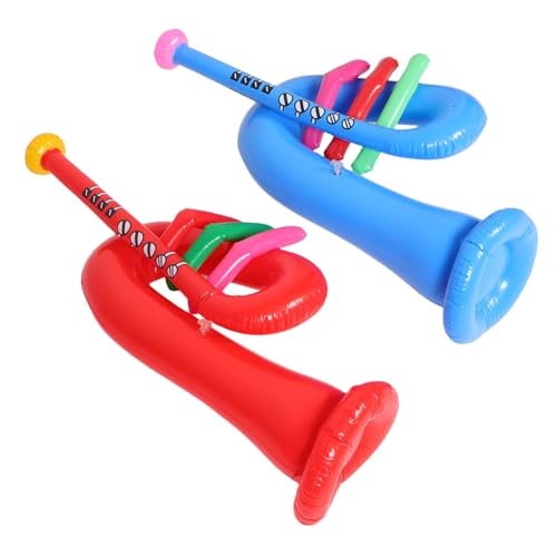 ifundom 2 Stücke Aufblasbare Trompete PVC Material Instrument Aufblasbare Party Layout Musik Instrumente Versammlungen Musik Festival Requisiten von ifundom
