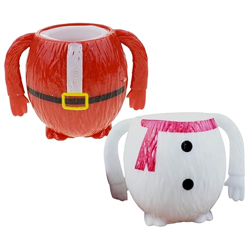 ifundom 2stücke Weihnachts-Squeeze-Spielzeug Niedlicher Weihnachtsmann Und Schneemann Stressabbau Entspannung Und Beruhigung von ifundom