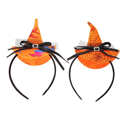 ifundom 2 Stücke Hexenhut Stirnband Spinnenzubehör Für Frauen Halloween Halloween-haarspangen Cosplay-outfits Halloween-hexen-kopfschmuck Halloween-zaubererhut Halloweenkostüm Stoff von ifundom