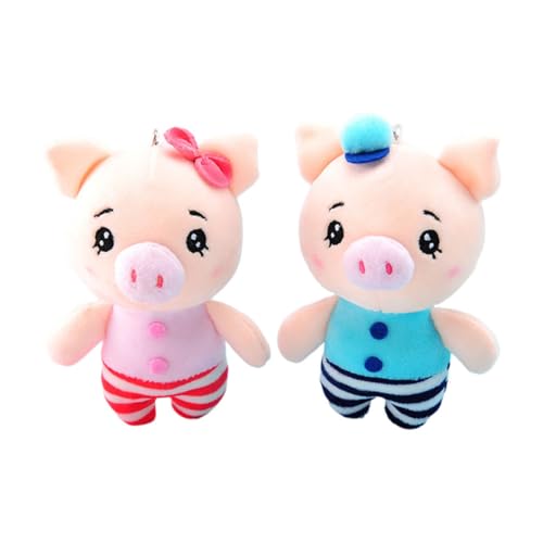 ifundom 2 Stücke Piggy Puppe Plüsch Schlüsselanhänger Medaillon Der Deckel Dekoration Tasche Anhänger Cartoon Schlüsselanhänger Plüsch Schlüssel Ornament Schlüsselanhänger Anhänger Puppe von ifundom