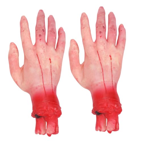 ifundom 2 Stücke Prothetische Requisiten Falscher Finger Scherzen Trick Halloween Gefälschte Hände Halloween-türdekorationen Nägel Animatronik Skelett Kostüme Halloween- Vinyl Grey von ifundom