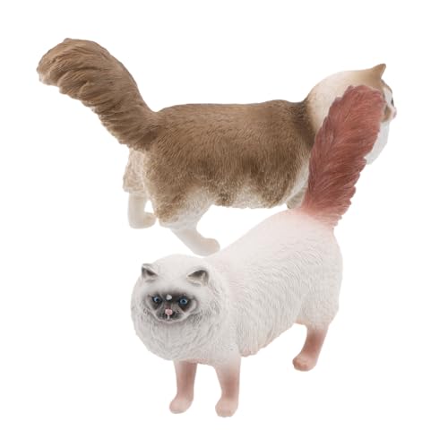 ifundom 2stücke Kleine Katzenfiguren Aus Kunststoff Süße Katzendekoration Für Schreibtisch Katzenstatue Als Tierfigur Für Junge Mädchen Katzenspielzeugmodell Für Bastelprojekte von ifundom