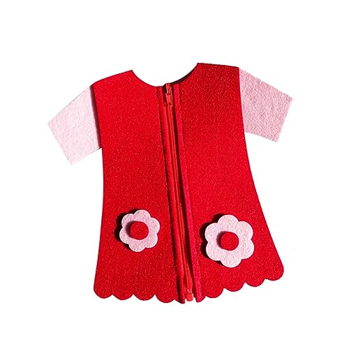 ifundom 2 Stücke mit gebundenen Knöpfen vliestücher raufaser vlies Kreatives Lustiges Tasten Kind Kleid Knopf Reißverschluss Knopf-Lernspielzeug rot von ifundom