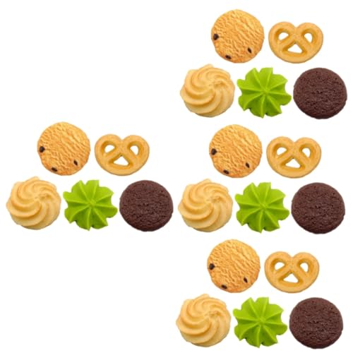 ifundom 20 STK Simulierte Cookies House Decoration Kekse verzieren Mikrospielzeug Puppenhausverzierung Spielzeuge Modelle Requisite für die Anzeige künstlicher Keks Nachtisch Dekorationen von ifundom