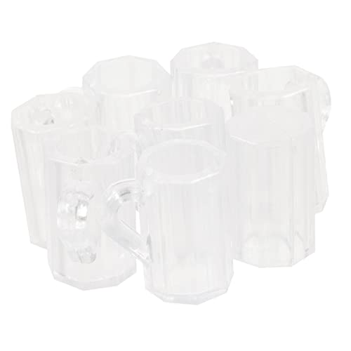 ifundom 20 Stück Bierkrug biergläser Beer Mug Living Room Decoration erdbeerkuchen wohnzimmerdeko Miniatur Auto Anlage Puppenhaus Mini-Bierkrüge Puppenhaus-Bechermodell Plastik Transparent von ifundom