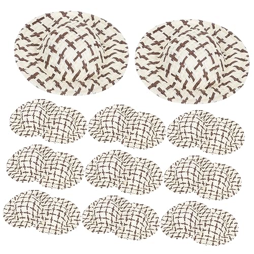 ifundom 20 Stück Geflochtene Strohhüte Puppenwindeln Mini DIY Bastelhüte Foto Requisite Entzückende Hutverzierung Winzige Hüte Kleiner Hut Foto Requisite Gewebter Hut von ifundom