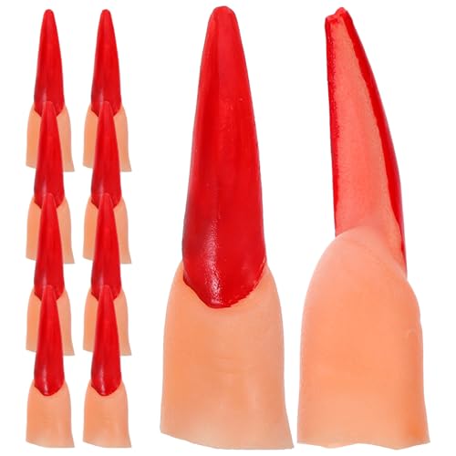 ifundom 20 Stück Halloween Hexenfinger Rot Kunststoff Falsche Finger Halloween Party Cosplay Kostüm Zubehör Zombie Vampir Finger ifundom 20 Stück Halloween Hexenfinger Rot Kunststoff Falsche Finger Halloween Party Cosplay Kostüm Zubehör Zombie Vampir Finger von ifundom