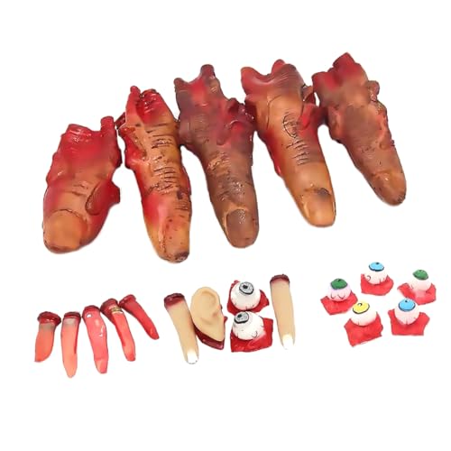 ifundom 20 Stück Halloween-Trick-Requisiten Abgetrennte Handstütze Spukhaus Requisiten Gruselig Halloween Gebrochene Körperteile Spinnweben Halloween Gruseliges Halloween- von ifundom