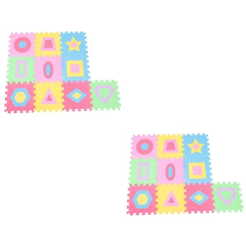 ifundom 20 Stück Krabbelmatte Geometrisches Muster Babymatten Eva Bodenfliesen Bunte Fußmatten Trainingsmatten Puzzle Spieldecke Quadratische Bodenfliesen Übungsspielmatten Anti von ifundom