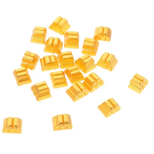 ifundom 20 Stück Mini-Goldstein tragbar Barren Bausätze winziges für den einzug Office Decoration House Decoration Modell mit goldenen Ziegeln Schreibtischschmuck Harz von ifundom
