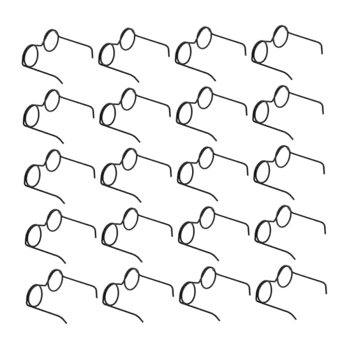 ifundom 20 Stück Kleiner Puppenbrille Metall Dekore für Puppen Zubehör Runde Miniaturbrille für Bastelarbeiten Puppenanzug Weihnachtsfoto Requisiten von ifundom