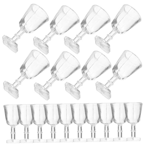 ifundom 20 Stück Mini Weinglas Mini-Weinkelch Miniatur-Bierdosen Food-Miniaturen Mini- Mini-Bierbecher Miniatur-Weinbecher Küchenspielzeug Mini-Rotweinbecher Puppenzubehör Harz von ifundom
