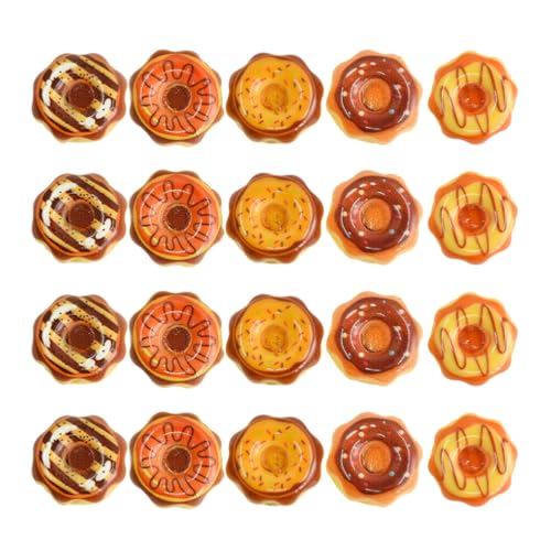 ifundom 20 Stück Miniatur-Donuts-Dekoration Gemischte Flatback-Harz-Sets Für Kinder-Puppenhäuser Vorgetäuschte Küche Spielset Kochspiel-Spielzeug von ifundom