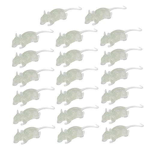 ifundom 20 Stück Ratten Gefälschte Mäuse Simulationsspielzeug Halloween-mäuse Gruselig Figuren Figur Ameisen Miniatur Halloween- Federnd Ameise Im Freien Streich Plastik Weiß von ifundom