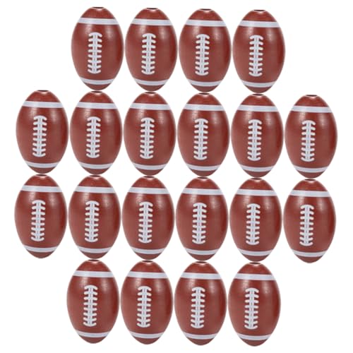 ifundom 20 Stück Spacer Perlen Fußball-Charms Fußball weich weißer Fußball american football Amerikanischer Football Schmuckherstellung aus Perlen Sportperlen für Armbänder Lotusbaum Brown von ifundom