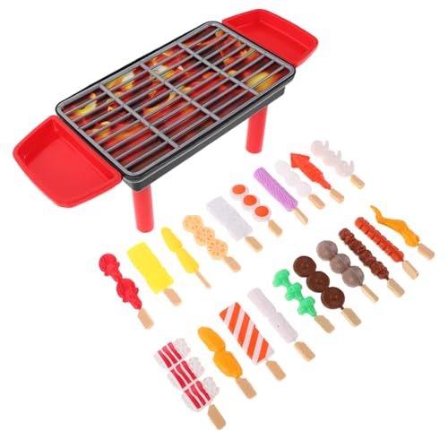 ifundom 20 Stück Teiliges BBQ Grillspielzeug Set mit Realistischen Geräuschen und Licht Kindgerechtes Pretend Food für Jungen und Mädchen Motorikförderndes Küchen Outdoor für Drinnen und von ifundom