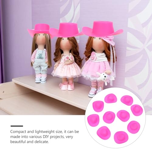 ifundom 20 Stück Teiliges Miniatur cowboyhut Kunststoff Kleine Puppenhüte in Rosa DIY Zubehör für Puppenhaus Dekorative Mini hüte für Puppen und Bastelprojekte von ifundom