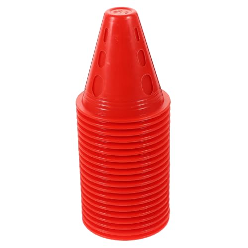 ifundom 20 Stück Windsicherer Skiroller Beweglichkeit Zapfen Rollen üben Sportkegel Mini Trainingskegel zum Skaten Trainingskegel für Bohrer Agilitätskegel Plastik rot von ifundom