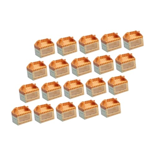ifundom 20 Stücke Boxen Miniatur Modelle Miniatur Szene Modell Tiny Gebäck Boxen Simulierte Bäckerei Prop Papier von ifundom
