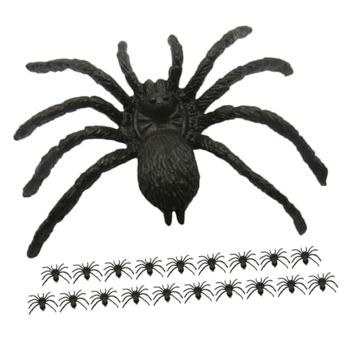 ifundom 20 Stücke Halloween Dekoration Gefälschte Gefälschte Riesen Halloween Schwimm Realistische Web Halloween Mini Kunststoff Schwarz von ifundom