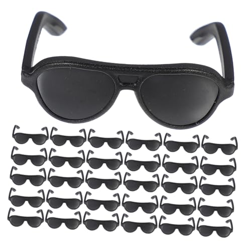 ifundom 200 Stück Teiliges Mini Sonnenbrillen für Puppen Schwarze Strapazierfähige Kunststoffbrillen als Puppenkostüm Zubehör für Kreatives Ankleiden Rollenspiele und Puppenhaus Dekoration von ifundom