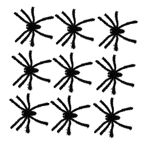 ifundom 20St Plüsch Spinne Halloween Halloween assecoires Halloween Decoration riesiges Spinnennetz Dekorationen Spinnenmodelle Spinnenrequisiten Beflockung Black von ifundom