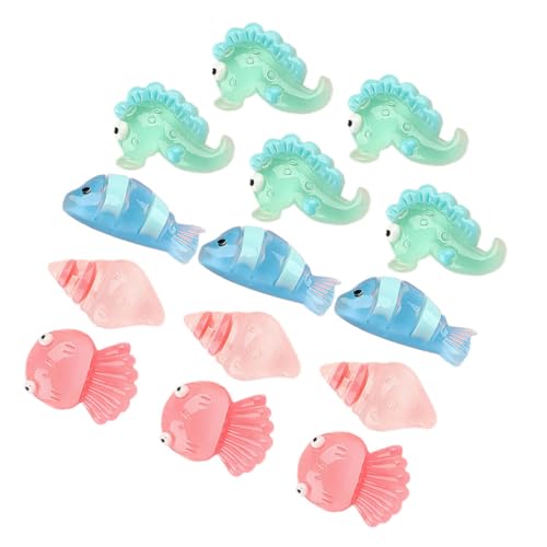 ifundom Im Dunkeln Leuchtende 20-teiliges Mini-Meerestier-Diorama-Set Aus Kunstharz Mit Meerestieren Meerestier-Figuren Für Aquarium-zubehör von ifundom