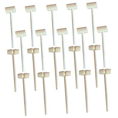 ifundom 20Stücke Holzhammer Mini Hämmer Für Hammerspielzeug Basteln Mallet Hammer Für Kreative Aktivitäten Und Lernspiele von ifundom