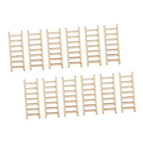 ifundom Mini-hauszubehör 20-teilige Simulationsleiter-Dekorationen Holztreppen Für Sandtisch Landschaftsmodell Leiter-Dekoration Für Jungen- Und Mädchenspielzeug von ifundom