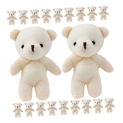 ifundom 24 Stück Bärenanhänger bär Schlüsselanhänger-Anhänger tragen Mini-Bärenfiguren Bärenpuppe mini Bärendekor Cartoon-Bär-Puppe PP Baumwolle Weiß von ifundom