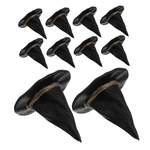 ifundom 24 Stück Mini Hexenhüte Kleine Schwarze Mini Hüte für Diy Bastelprojekte Puppendeko Partydekoration Wiederverwendbar Filigranes Design für Halloween und Handarbeit von ifundom