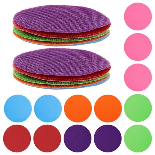 ifundom 24 Stück Teiliges Runde Teppich markierungen Bunte Sitzpunkte für Kindergarten und Vorschule Flexible Vinyl Bodenaufkleber zur Sitzplatzmarkierung und Lernförderung von ifundom