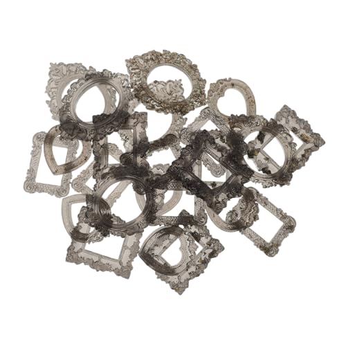 ifundom 24 Stück Teiliges Vintage Mini Bilderrahmen Barock Antik Kleine Harz Bilderhalter für Schmuckdisplay DIY Foto Weihnachten Puppenhaus Dekoration von ifundom