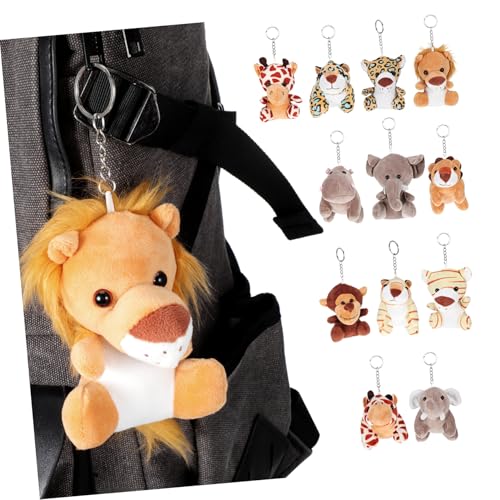 ifundom 24 Stück Mini-plüschtier-schlüsselanhänger Stofftiere Schlüsselanhänger Charms Für Jungen Und Mädchen Weiche Tieranhänger Partygeschenke von ifundom