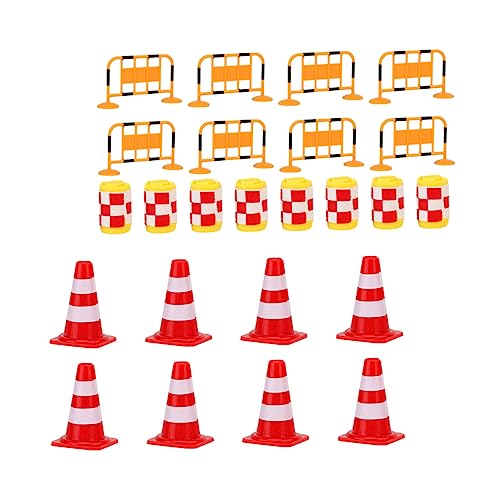 ifundom 24St Verkehr Straßenschild Mini pylonen Set Verkehrskognitives Spielzeug verkehrserziehung verkehrsschilder Spielset für Kinder Miniforce-Spielzeuge Kinderspielzeug Abs von ifundom