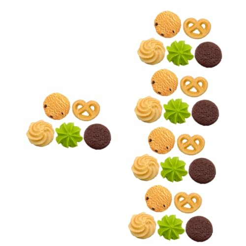 ifundom 25 STK Simulierte Cookies Realistische Cracker Simulations-Cookie-dekor Spielzeuge Fotoshooting-Requisiten Cookie-Modell Für Die Anzeige Falsches Essen Puppenhaus Keks Student PVC von ifundom