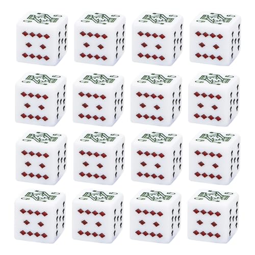ifundom 25 Stück Teiliges Acryl Würfelset mit Quadratischen Ecken Weiße Pokerwürfel für Brettspiele und Kartenspiele Glatte Oberfläche Klare Punkte Robuste Spielwürfel für Unterhaltung von ifundom