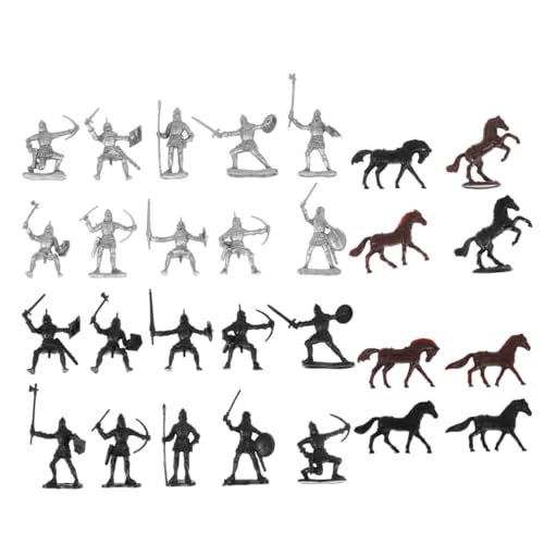 ifundom Soldaten-Set Aus Kunststoff 12 Soldaten 8 Pferde 8 Kavalleristen Action-Spielzeug Pädagogisches Spielset Für Jungen Und Mädchen von ifundom