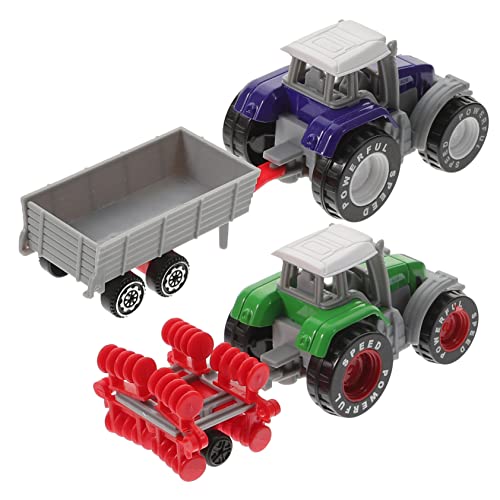 ifundom 2St Bauernhofwagen Spielzeug Kinder LKW lastwagen für Kinder Traktorspielzeug für Kleinkinder Spielzeugtraktor Kunststoff Kinderwagen Suite Sandkasten Spielzeugauto Baby Modell von ifundom