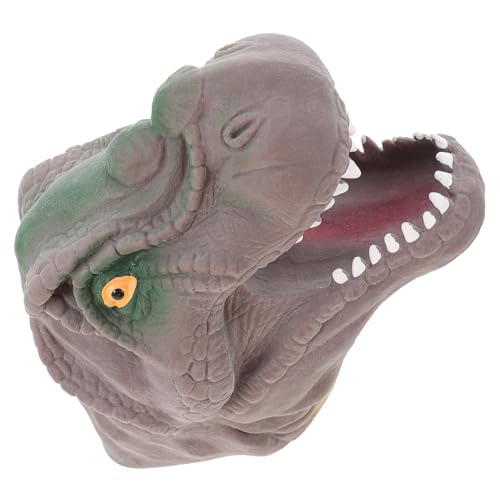 2St Dinosaurier-Handpuppe interaktives Spielzeug Party Spielzeug für Kinder Fantasiespielzeug Educational Toys brün Halloween Marionette Kopf eines Dinosauriers Eltern-Kind TPR von ifundom