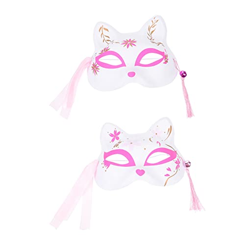 ifundom 2St Fuchs Maske Plüsch-Katzenmaske Maskerade Kindermaske Plüschmasken Bühnenauftrittsmaske Wolf mask masken children mask Cosplay-Maske Kostüm-Party-Maske Plastik Rosa von ifundom