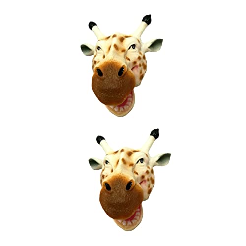 ifundom 2St Giraffe Handpuppe interaktives Spielzeug koordination Interaktions-Giraffenspielzeug Lernspielzeug lustiges Giraffenspielzeug tierische Handpuppe Puzzle Handschuhe Eltern-Kind von ifundom