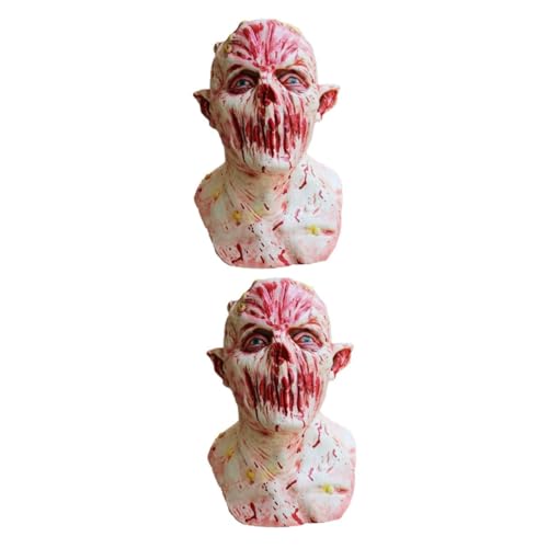ifundom 2St Latexmaske das Outfit Zombie Horror-Halloween-Masken Cosplay-Maske Geist kleidung Maskerade-Maske Halloween-Gesichtsmaske menschlicher Kopf bilden Requisiten von ifundom