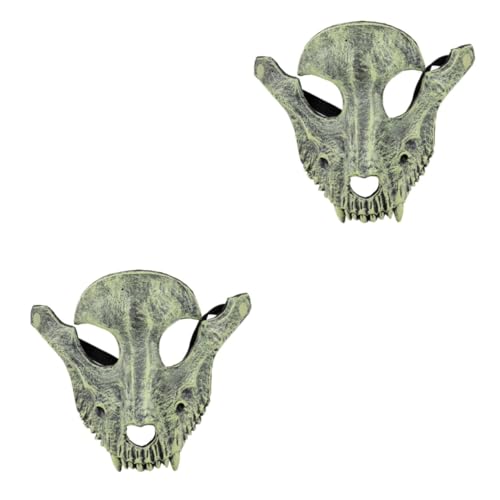 ifundom 2St Halloween Maskerade-Party-Maske Tierschädel gruselige Maske Fuchsmaske flauschiges Federmäppchen Maskerade-Maske Cosplay-Maske Schaf-Schädel-Abdeckung Skelett Requisiten 3d von ifundom
