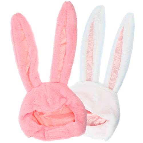 ifundom 2St Hut mit Hasenohren Verrückter Hut für Hasenmütze mädchen hüte Plüschohr rosa Hasenohren kindermütze kappe kid toys Plüsch-Hasenohr-Hut Hasenohrenkappe Weiß von ifundom