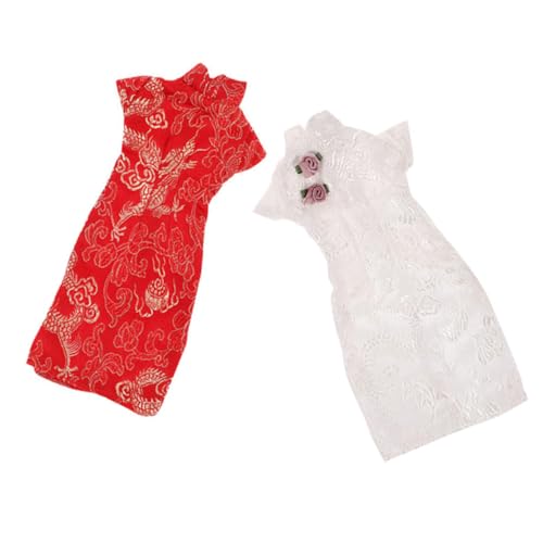 ifundom 2St Puppe Cheongsam Puppen kinderpuppe Cheongsam Dress Puppen Set dekorative Puppenkleidung Puppenkleidung Puppe chinesischer Cheongsam Puppenkostüm Stoff von ifundom