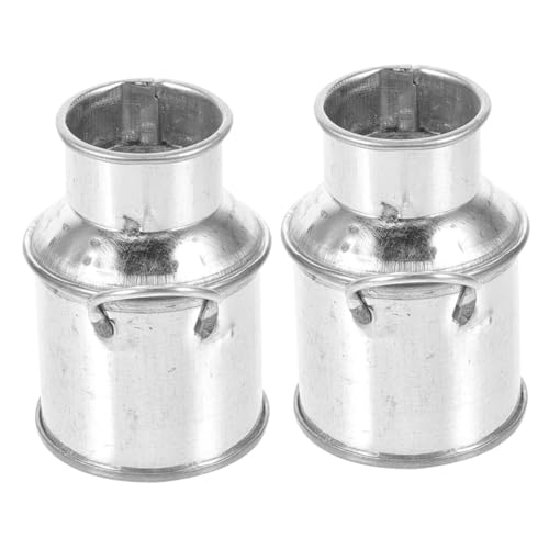 ifundom 2St Puppenhaus Blecheimer Miniatursachen Anlage kleine Kunstpflanzen künstlich Puppenhaus- puppenhauszubehör Dollhouse Accessories Miniaturmodell kleine Vase aus Metall Silver von ifundom