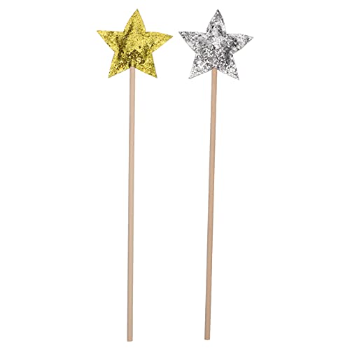ifundom 2St Zauberstab Fairy Wand Geburtstagsgeschenk spilzeug Costumes for zauberw Sternenstab zarter Feenstab Stützstab sternförmiger Feenstab praktischer Feenstab hölzern von ifundom