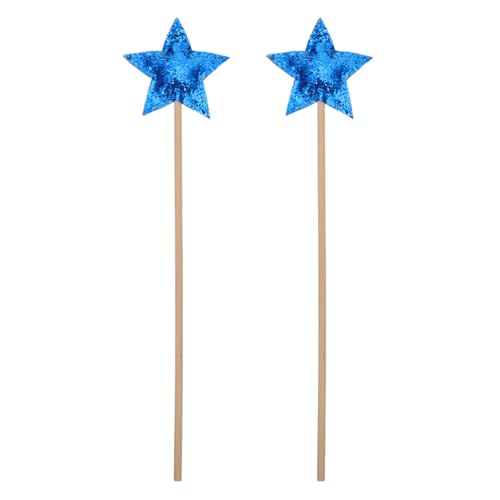 ifundom 2St Zauberstab für kinderspielzeug spielsachen für Children Toys Toys sternförmige Feenstäbe Feenstab Feenstock Cosplay -Requisiten Stoff Blue von ifundom