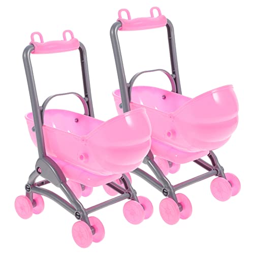 ifundom 2Stücke Mini Babywagen Simulations Kinderwagen Modell aus Kunststoff für Spielzeughäuser und Lernspielzeug von ifundom